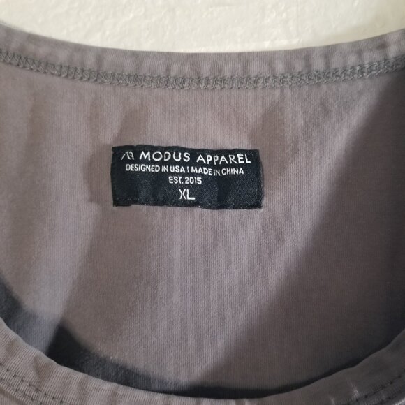 Modus Apparel Mens XL Solid Gray Cotton Blend High Low Sleeveless Tank Top Shirt - Picture 2 of 12